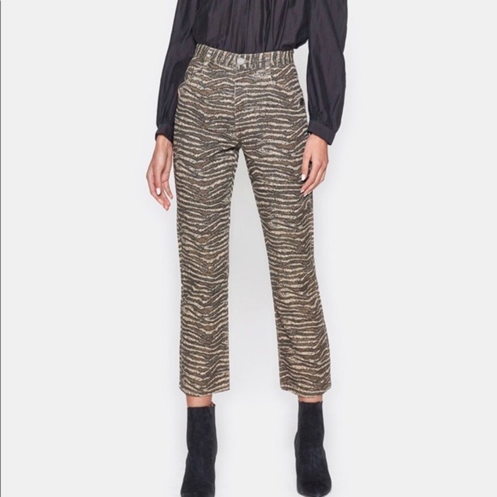 Joie Animal-Print Cropped pants in Brown and Black